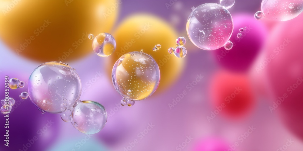 Naklejka premium bubbles and rainbow lights background