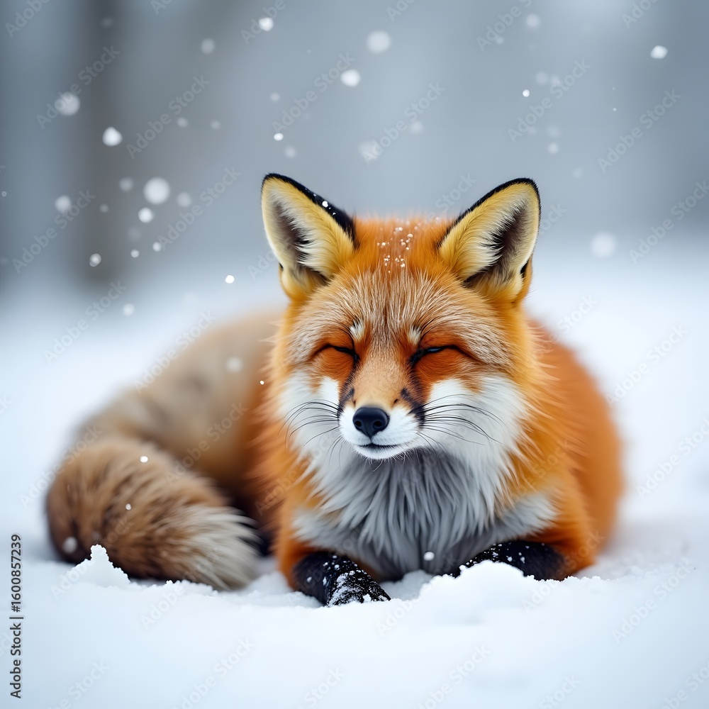 Obraz premium fox in the snow