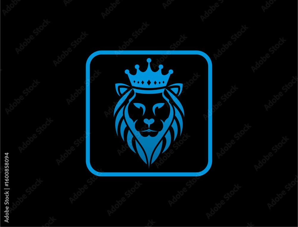 Obraz premium Lion crowned graphic design logo