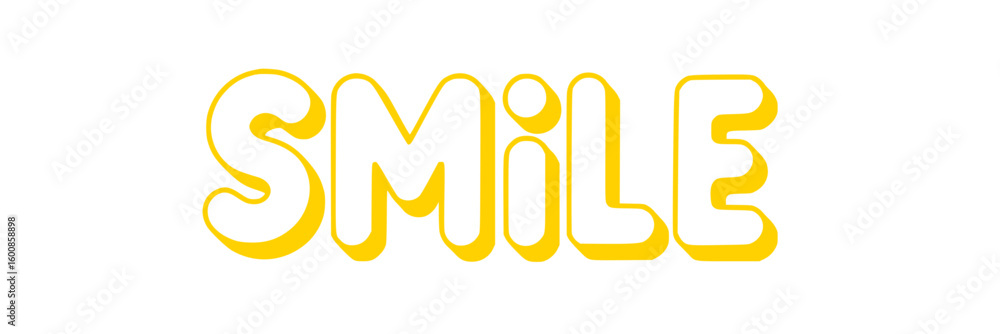 Fototapeta premium Yellow Smile Text on Black.