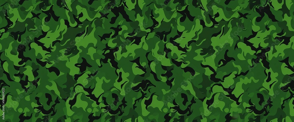 Fototapeta premium Intricate army green camouflage pattern, seamless repeat texture, camouflage, design