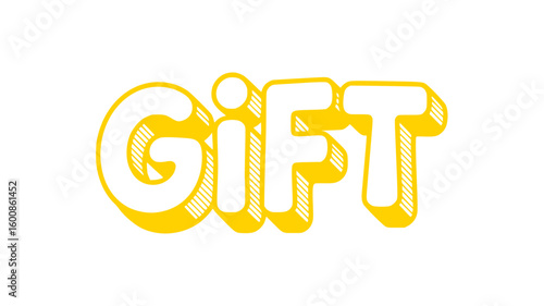 Yellow Gift Text Graphic.