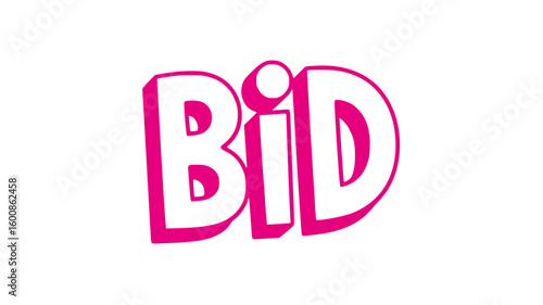 Bold Pink BID Text on Black Background.