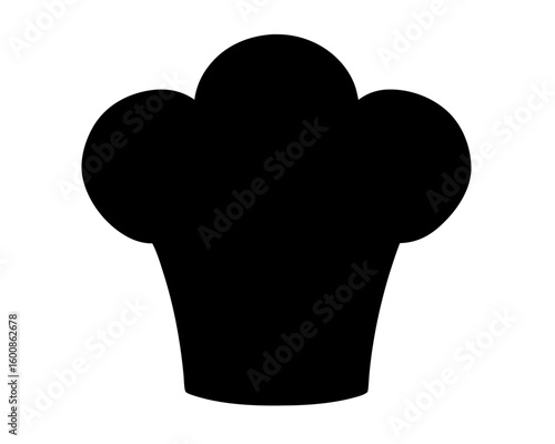 A Black Silhouette of a Chef's Hat Against a White Background