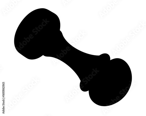 Silhouette of a bone on white background, suitable for Halloween theme