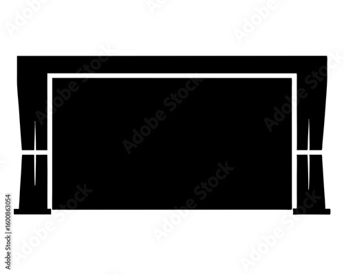 Theater stage with curtains in black and white vector illustration design