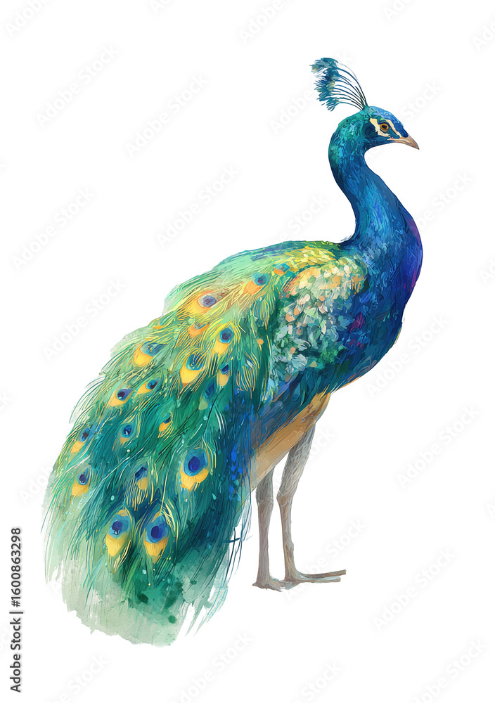 Obraz premium Vibrant peacock profile