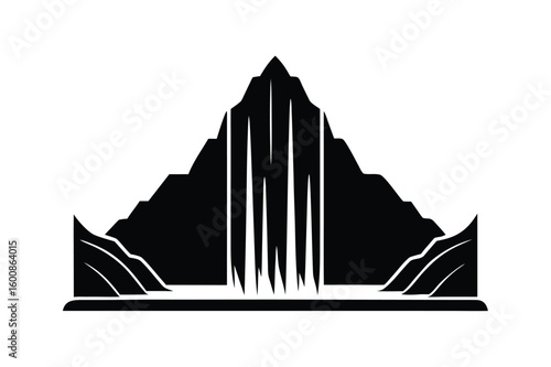 Waterfall chart silhouette vetor design.eps