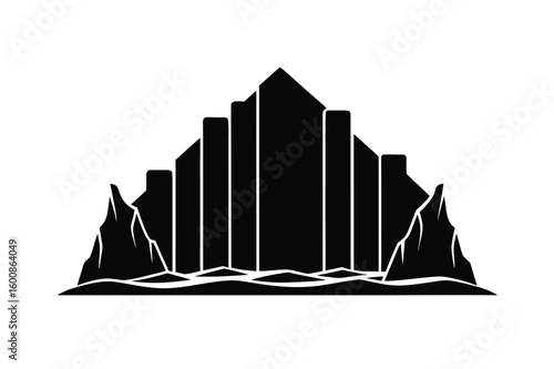 Waterfall chart silhouette vetor icon.eps