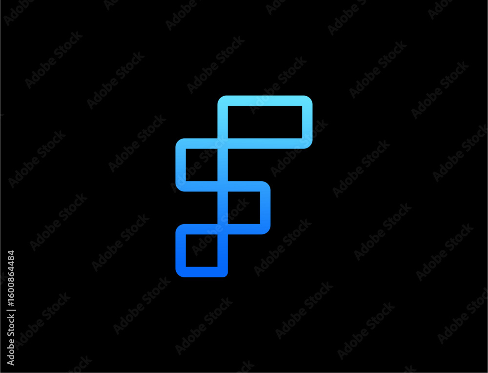 Fototapeta premium Abstract letter f logo design graphic
