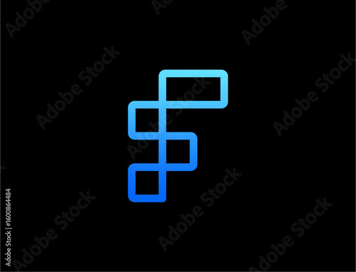 Abstract letter f logo design graphic