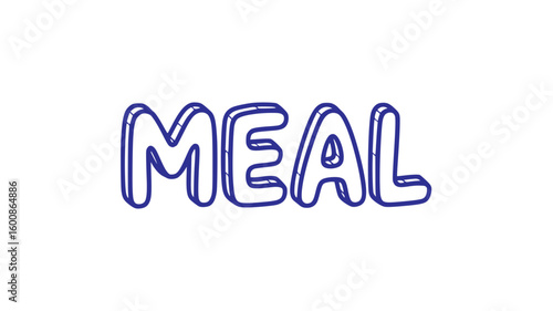 Meal Time Cartoon Text.