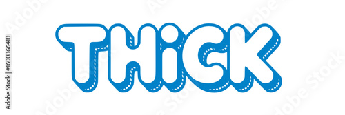 Thick Textured Blue Word Art.