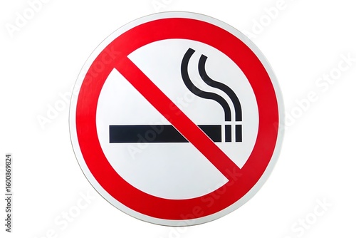 No Smoking Sign: Red Circle Prohibition Symbol for Public Areas