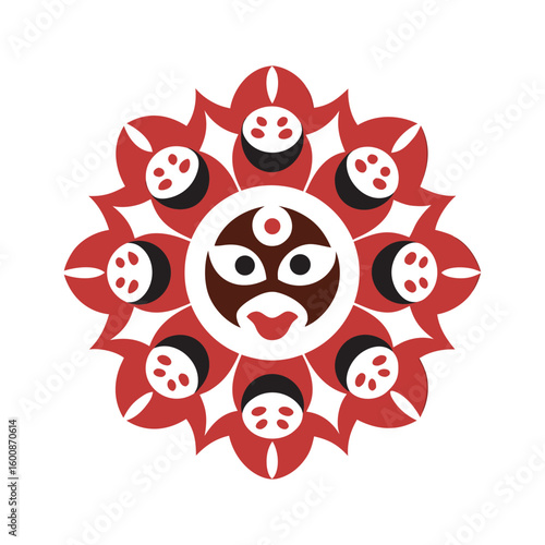 Japanese Noh Theater Mask Mandala