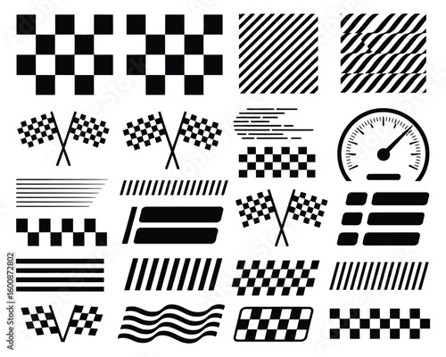 racing lane markers and graphic designs