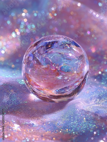 Wallpaper Mural Crystal orb resting on shimmering pastel background with glitter   Torontodigital.ca