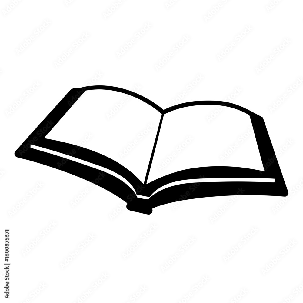 Open Book Silhouette Illustration Perfect for Education or Literature Themes Open Book Silhouette Illustration Perfect for Education or Literature Themes