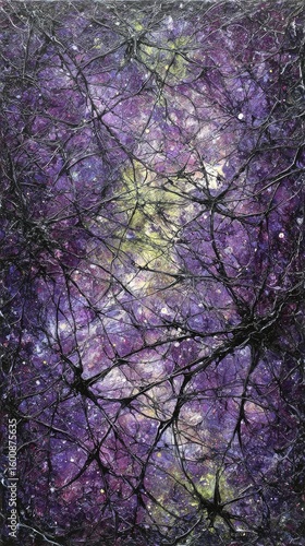 Wallpaper Mural Abstract Purple Night Sky Through Branches Painting Torontodigital.ca