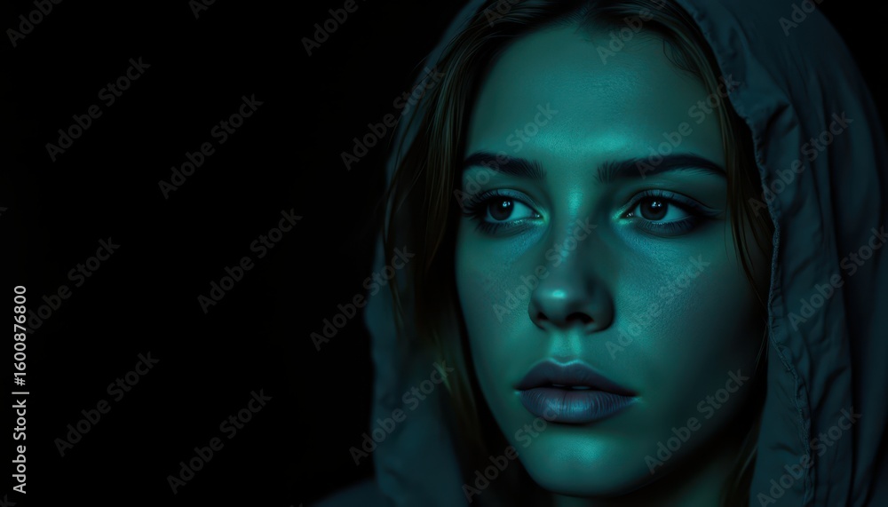 Urban mystery, woman in hoodie a captivating portrait of modern style Urban mystery, woman in hoodie a captivating portrait of modern style