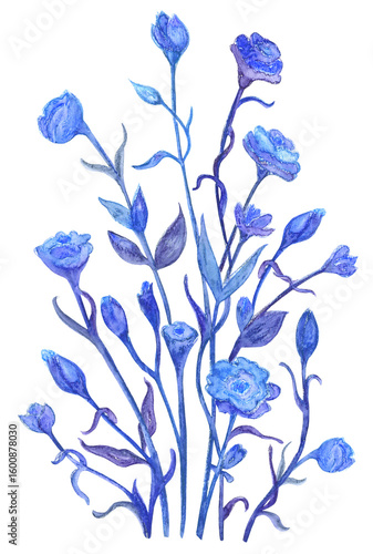 bouquet of blue flowers