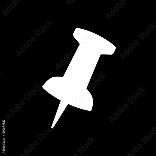 White pushpin pierces dark backdrop illustrating simplicity minimalist concept graphic