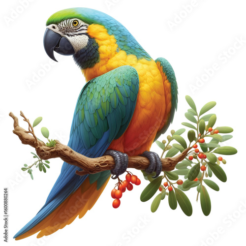 a realistic parrots bird vector