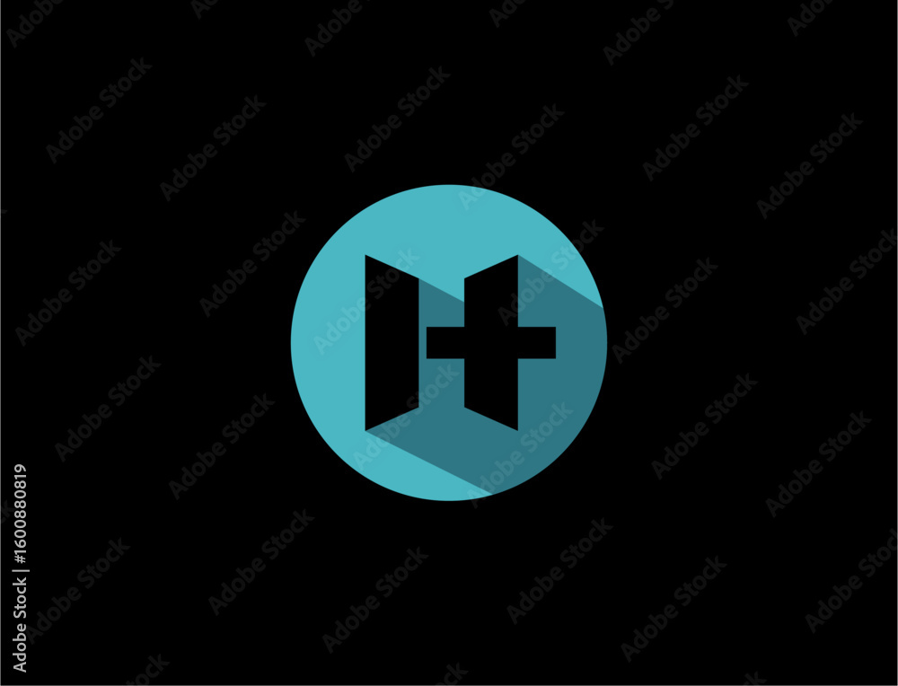 Obraz premium Teal circle logo graphic design