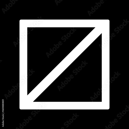 Geometric square rejects diagonal line blocking access isolated black field graphic