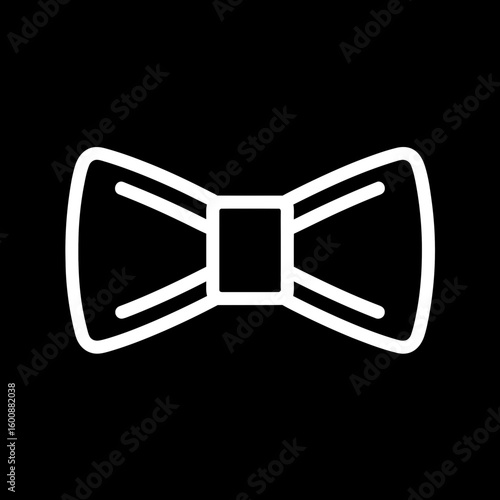 White bow tie icon appears against black backdrop background fashion