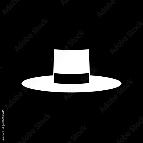 Stylish hat design appears minimalist against black background detail