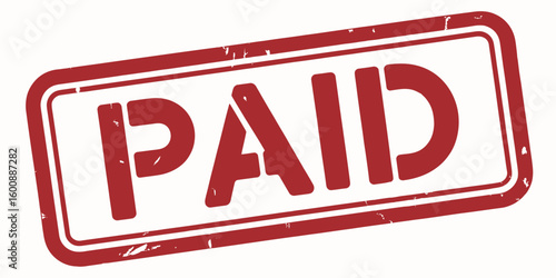 Red stamp declaring the word paid