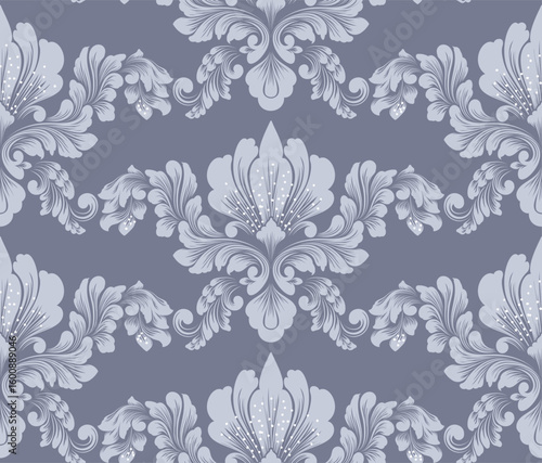 Damask modern seamless pattern element. Vintage classical old fashioned damask ornament, seamless texture for wallpapers, textile.