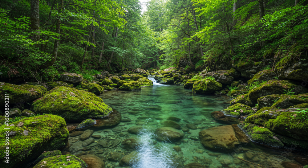 Obraz premium Forest stream landscape