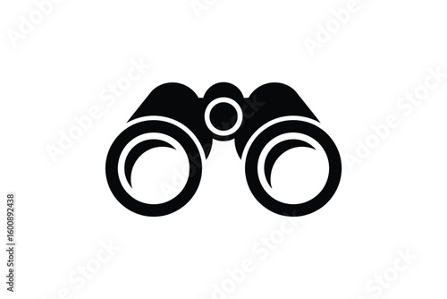 Simple black silhouette of binoculars icon