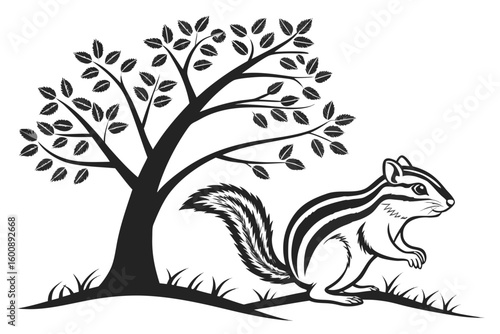 chipmunk sihouette black vector