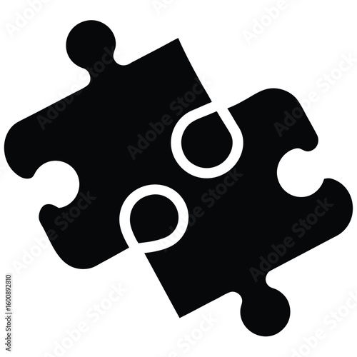 Puzzle Piece Silhouette – Connection and Problem-Solving Icon
