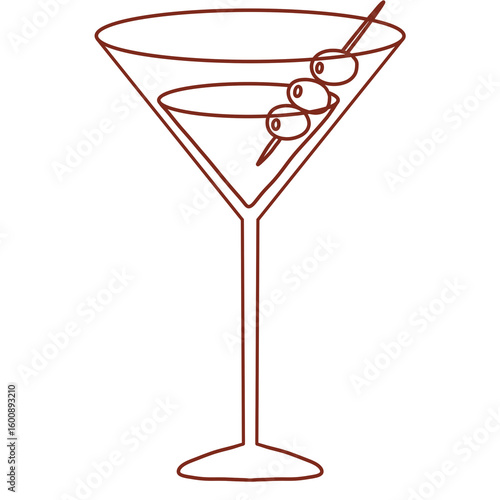 martini glass with olives