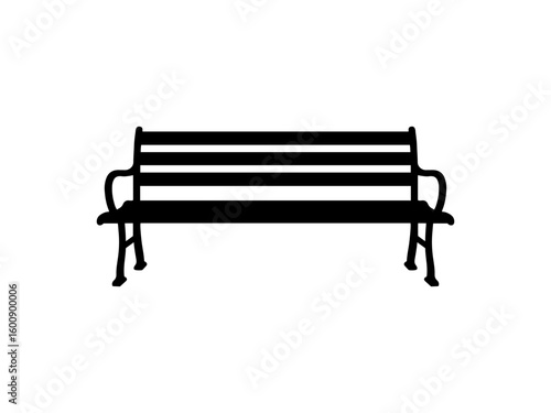 Park bench silhouette vector flat illustration design. 