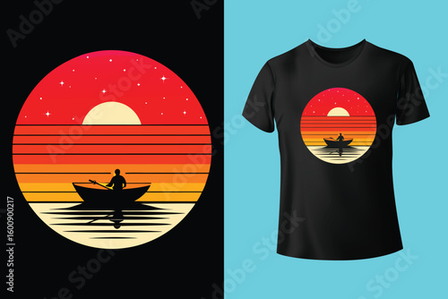 Grey tshirt design medieval ship sailing ocean waves