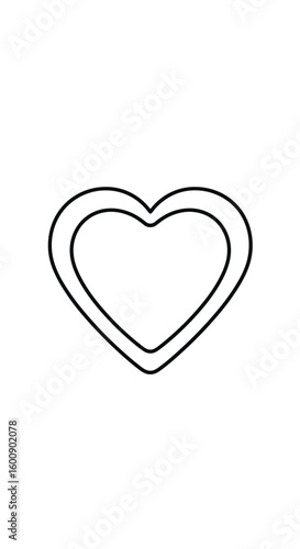 Simple outline heart shape vector graphic design element for love romance valentine day celebration