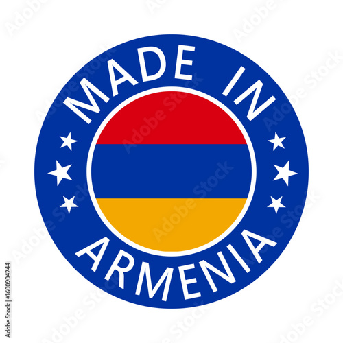 Free Download Armenia Made in Stamp in circle with flag Vector template on white background - GFXLoad