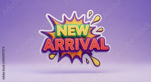 Wallpaper Mural Colorful New Arrival Sign with Comic Style Bubble on Purple Background Torontodigital.ca