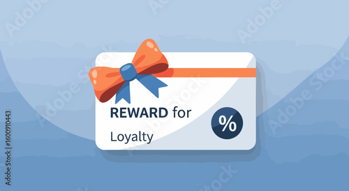 Loyalty Reward Card with Orange and Blue Bow
