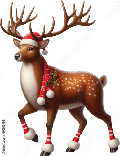 a colorful vector illustration Christmas reindeer