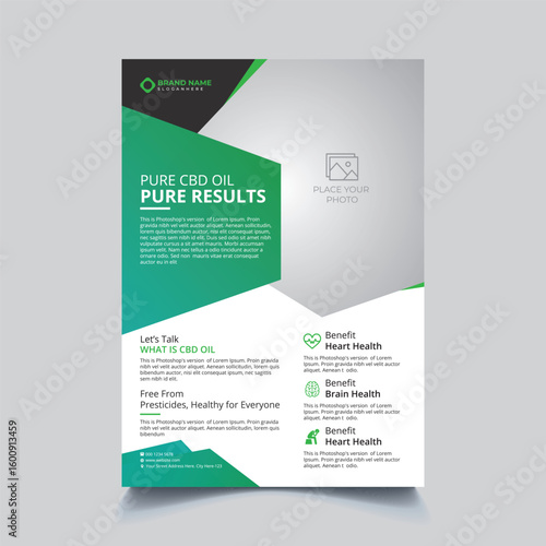 CBD Oil Flyer Template – Modern Wellness & Natural Health Brochure Design