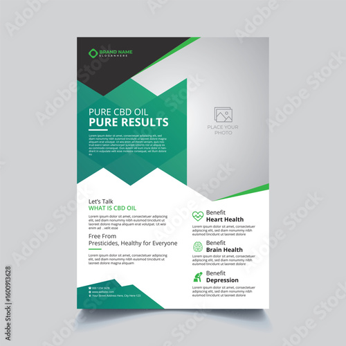 CBD Oil Flyer Template – Modern Wellness & Natural Health Brochure Design