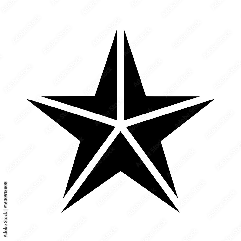Obraz premium Silhouette of a star with five points in clean symmetrical shape with transparent background 