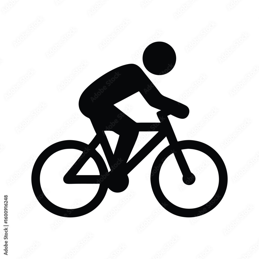 Naklejka premium Dynamic silhouette of a cyclist in motion