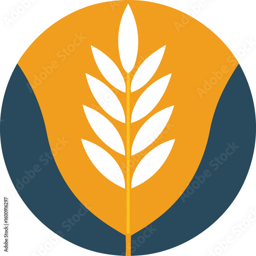 Wheat Harvest Symbol Illustration with Agricultural Design Elements